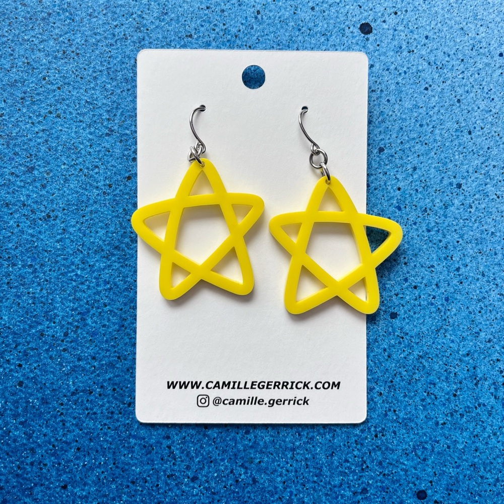 Laser cut acrylic earrings - handmade!